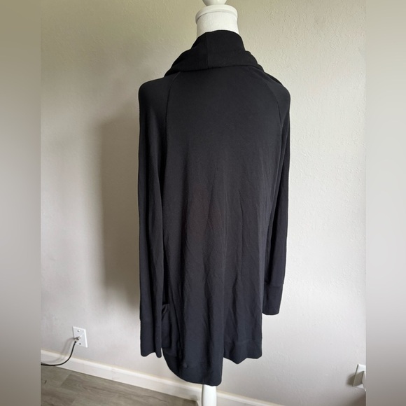 Athleta Black Open Waterfall Front Duster Cardigan Womens S Modest Minimalist - Picture 5 of 7